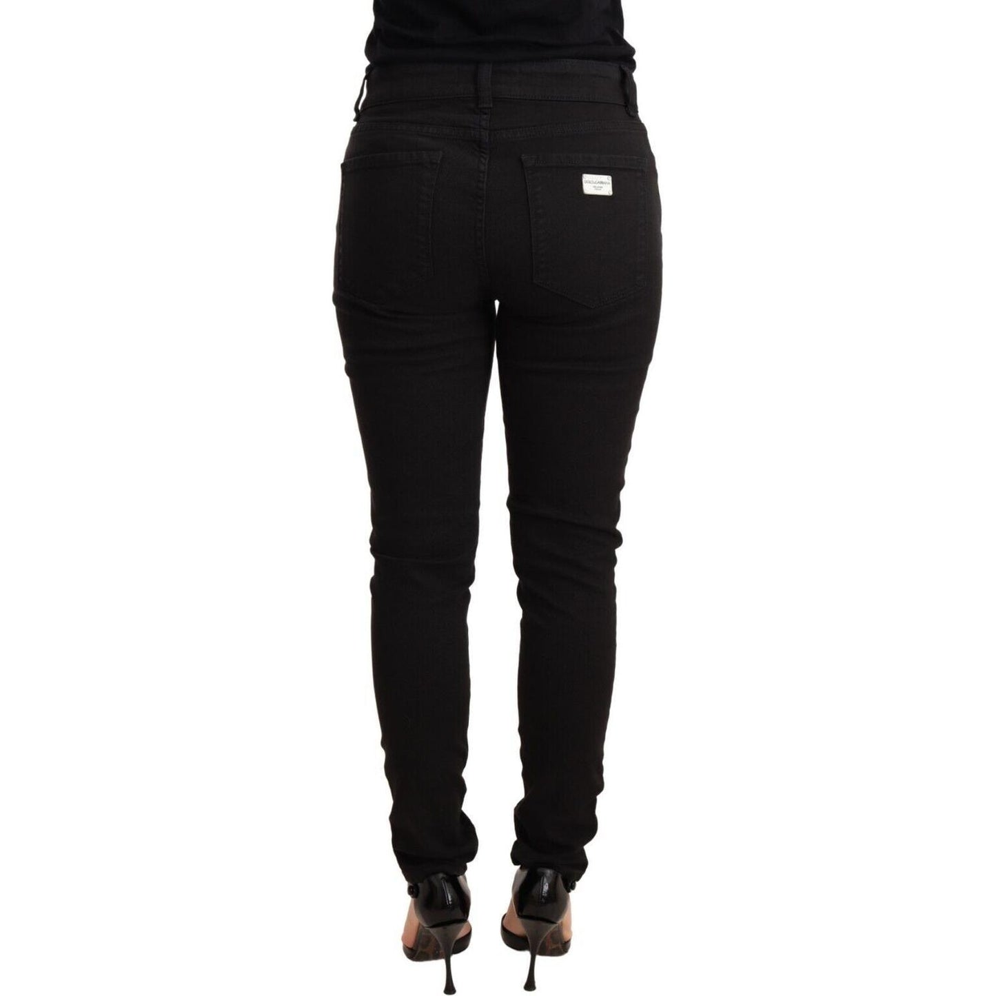 Elegant Slim-Fit Mid Waist Skinny Jeans