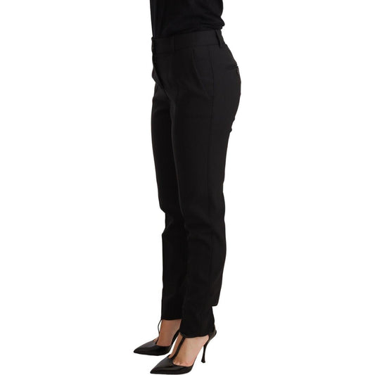 Elegant Tapered Virgin Wool Trousers