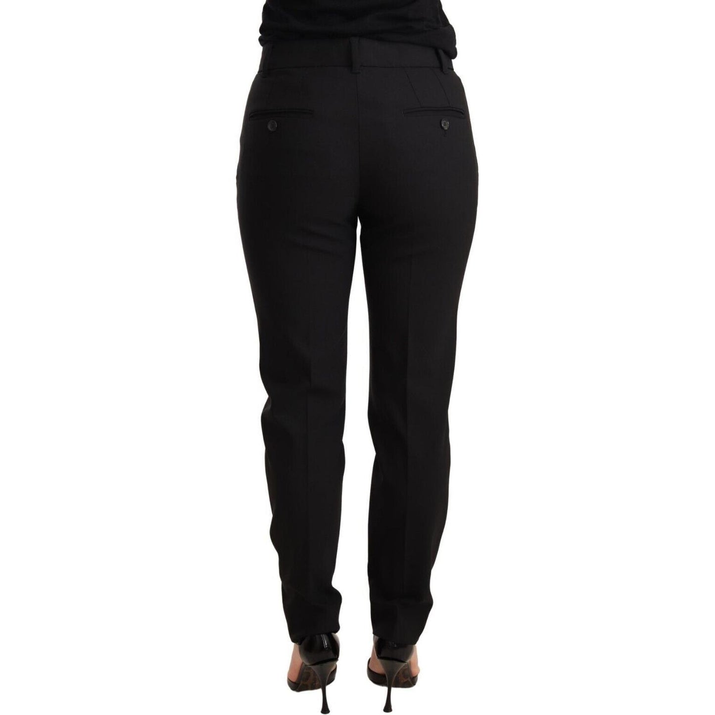 Elegant Tapered Virgin Wool Trousers