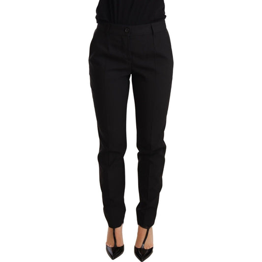 Elegant Tapered Virgin Wool Trousers