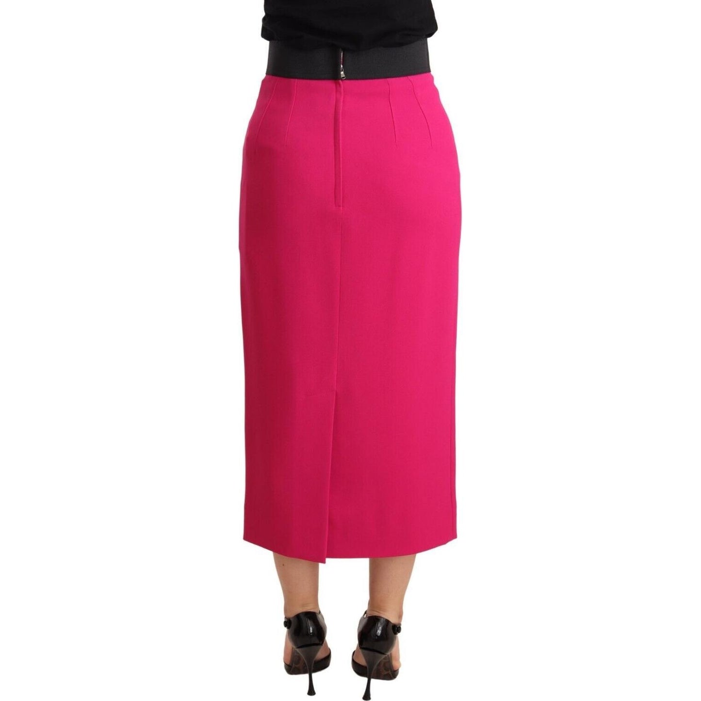 Elegant High-Waisted Pencil Skirt in Pink