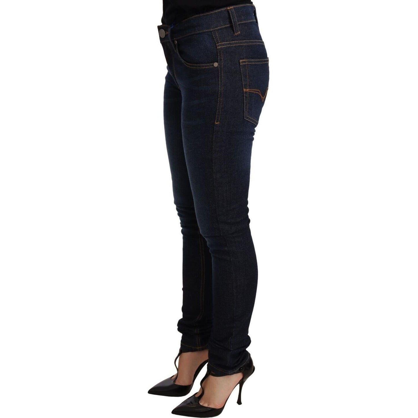 Elegant Low Waist Skinny Designer Jeans