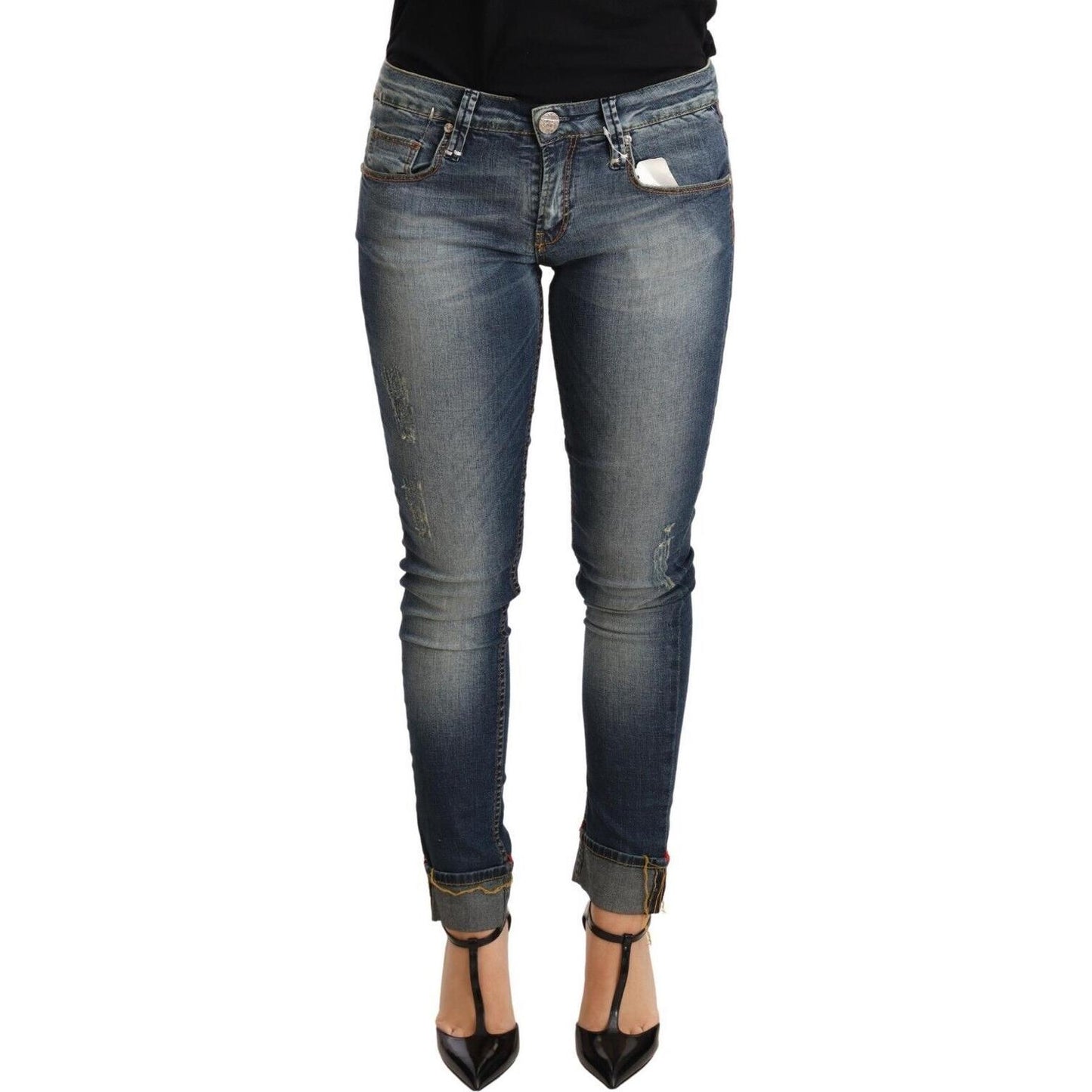 Chic Blue Washed Skinny Denim