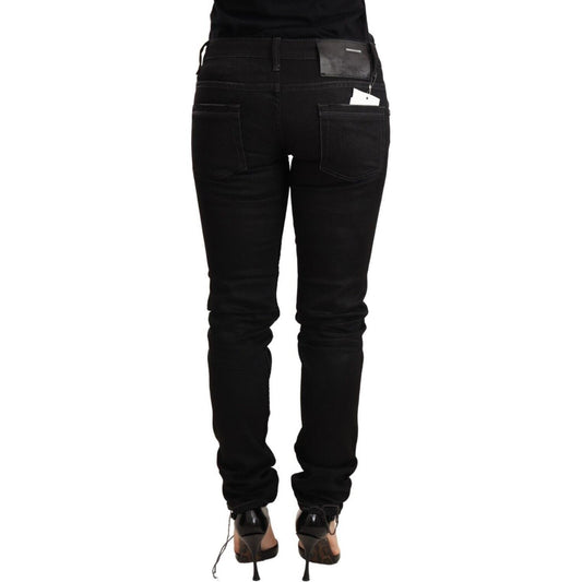 Sleek Black Washed Skinny Jeans