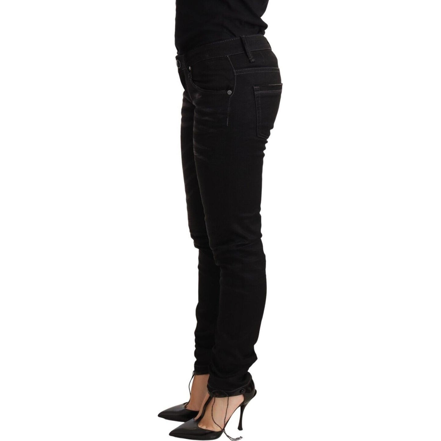 Acht Sleek Black Washed Skinny Jeans Jeans & Pants Acht