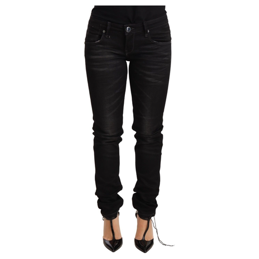 Sleek Black Washed Skinny Jeans