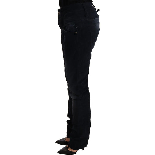 Elegant Dark Blue Slim-Fit Denim