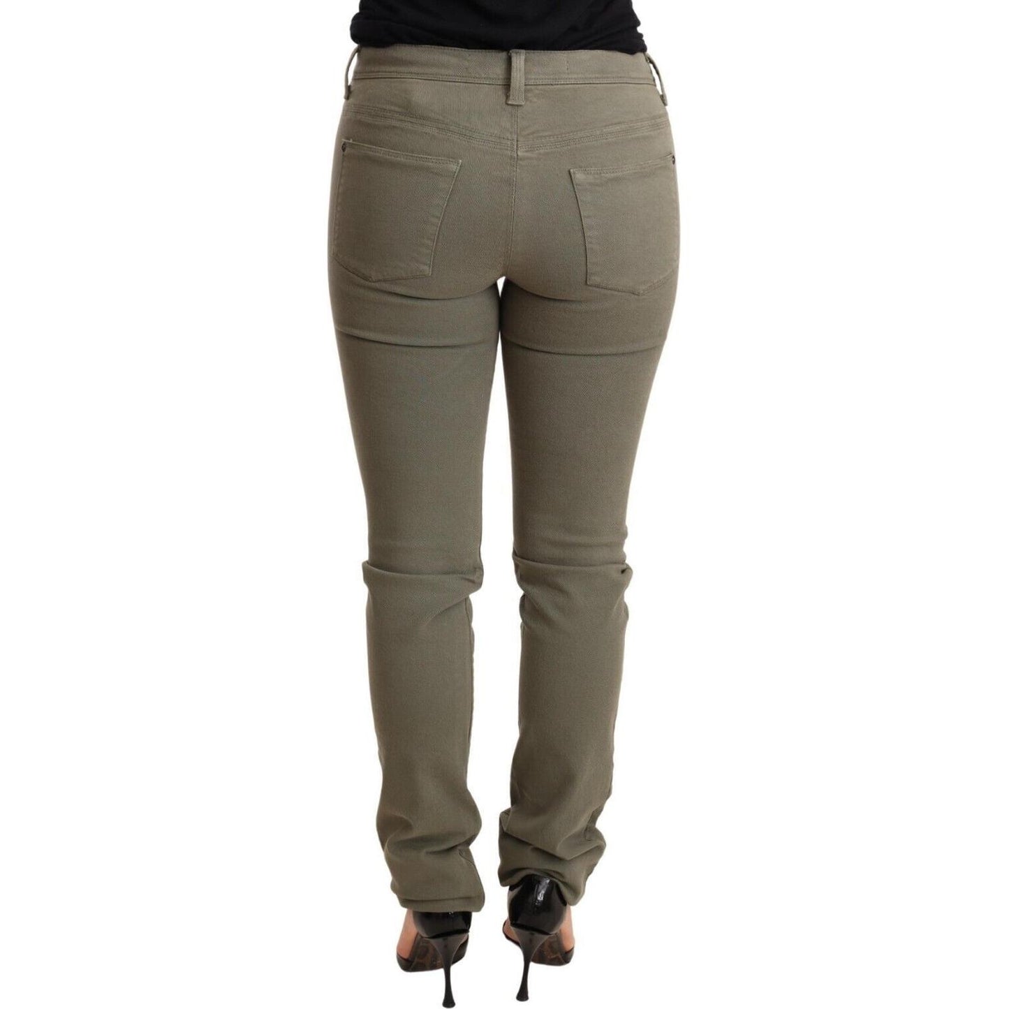 Chic Green Low Waist Skinny Jeans