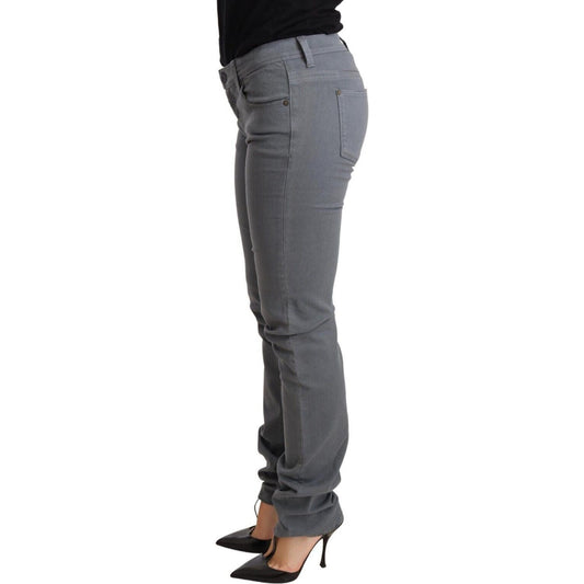 Sleek Gray Low Waist Skinny Jeans