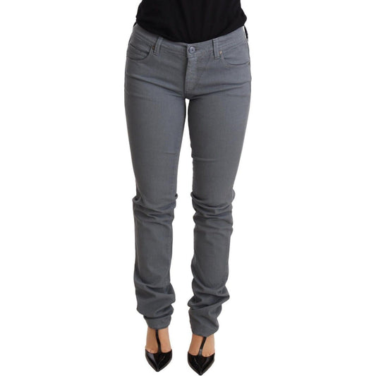 Sleek Gray Low Waist Skinny Jeans