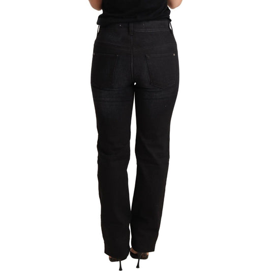 Chic Black Washed Straight Cut Jeans