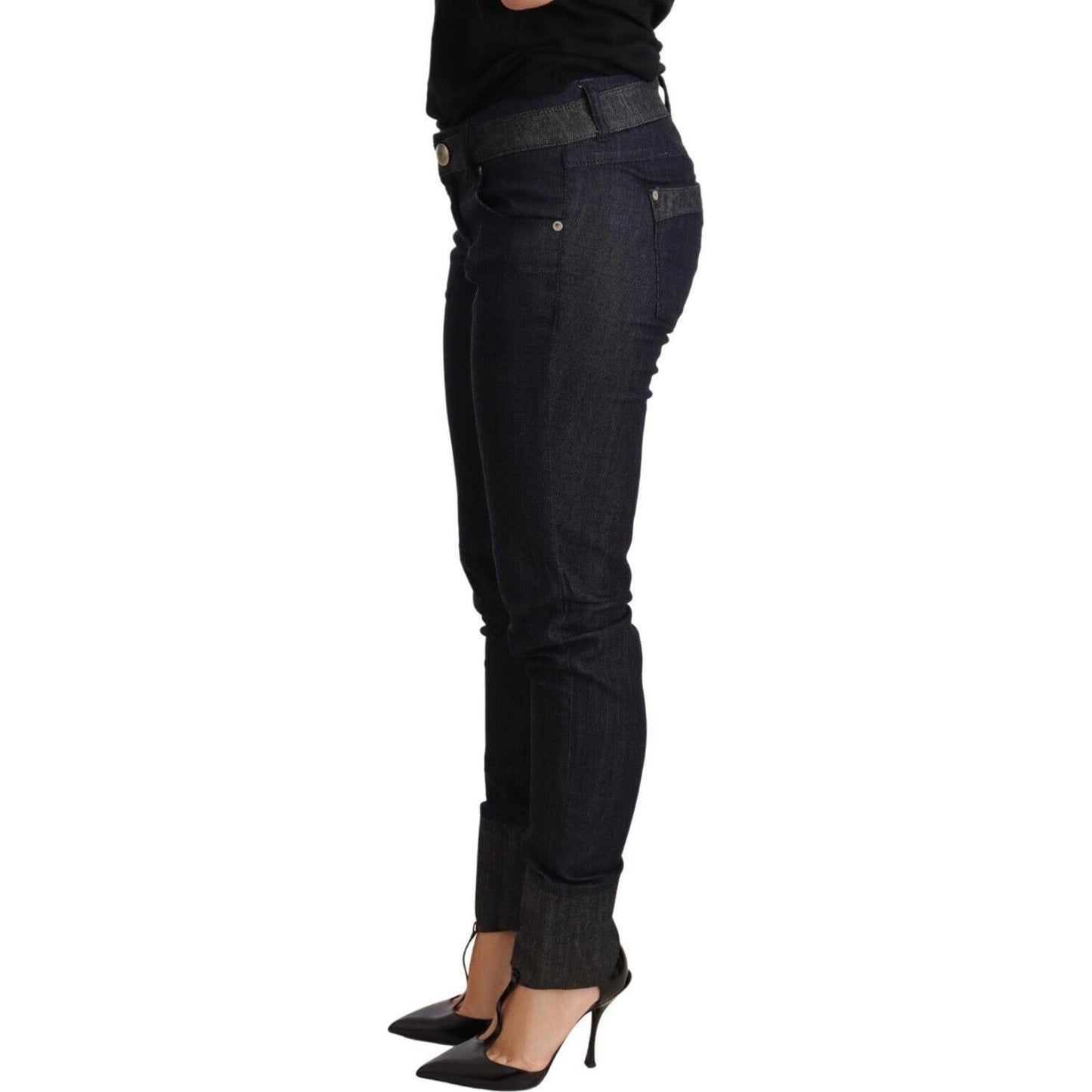 Chic Dark Blue Skinny Trouser Jeans