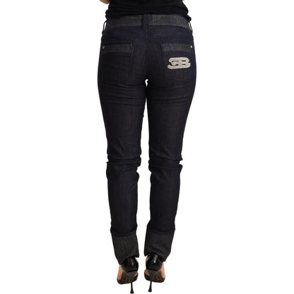 Ermanno Scervino Blue Skinny Folded Hem Denim Trouser Cotton Jeans Jeans & Pants