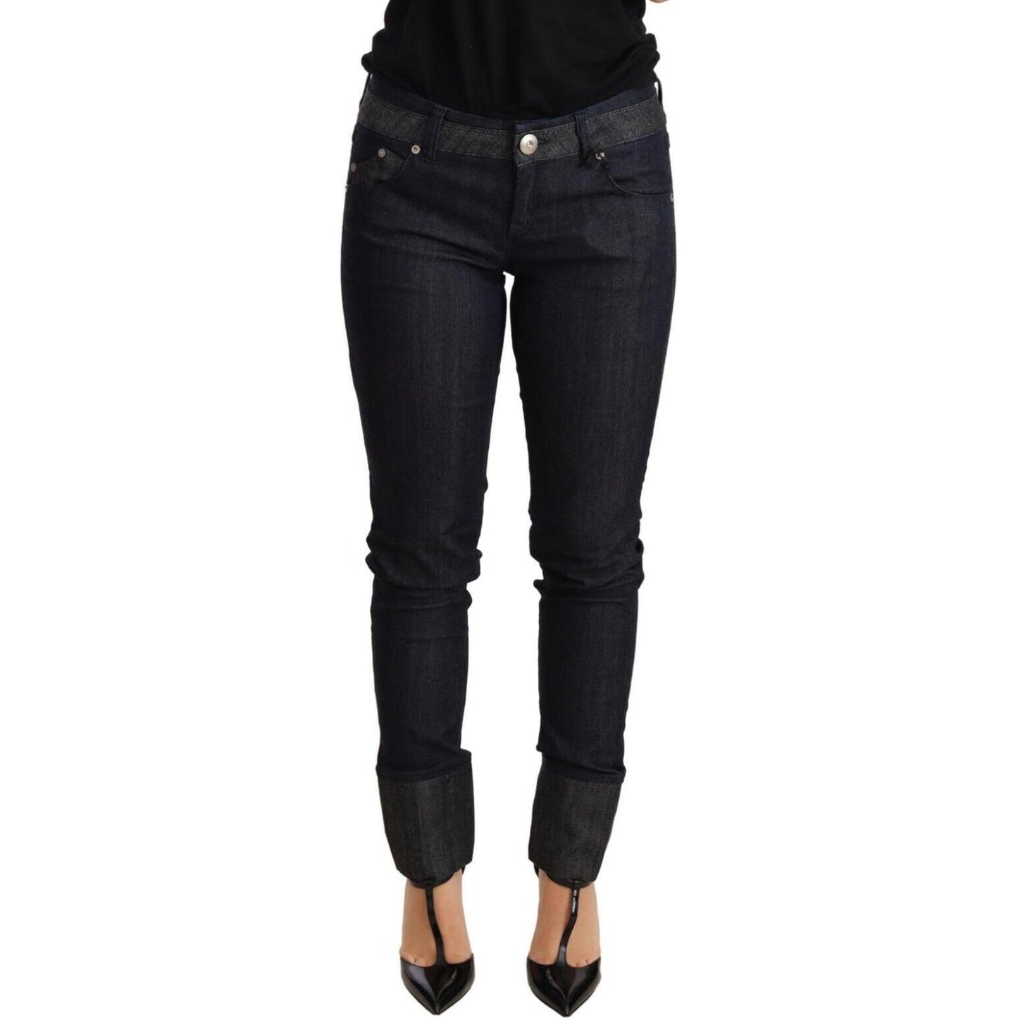 Chic Dark Blue Skinny Trouser Jeans