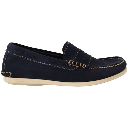 Chic Suede Blue Moccasins for Men