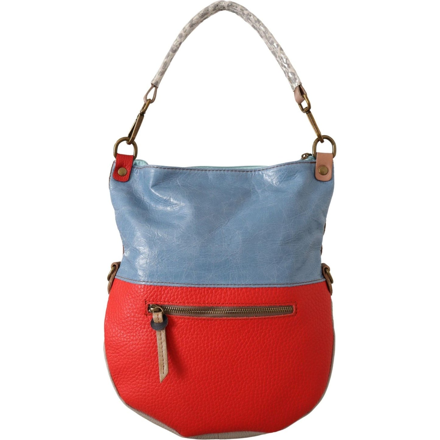 Chic Multicolor Leather Tote with Gold Accents