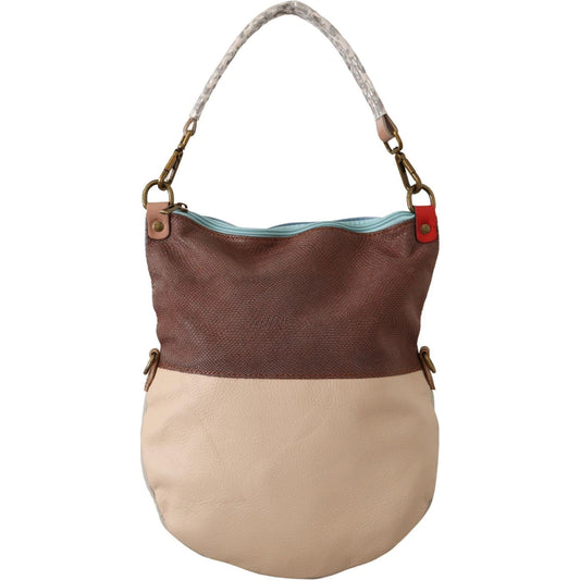 Chic Multicolor Leather Tote with Gold Accents