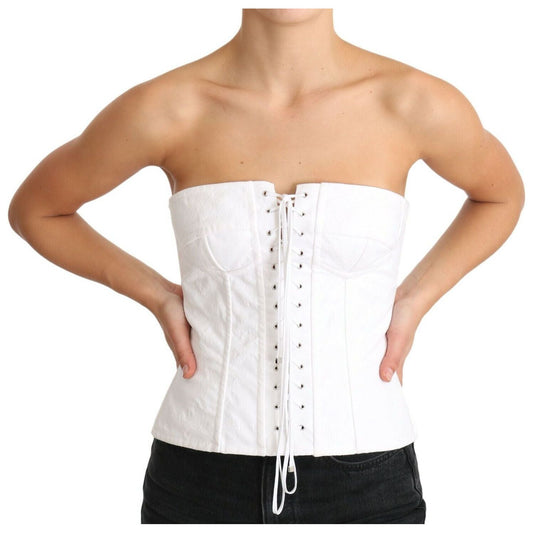 Elegant White Strapless Corset Top