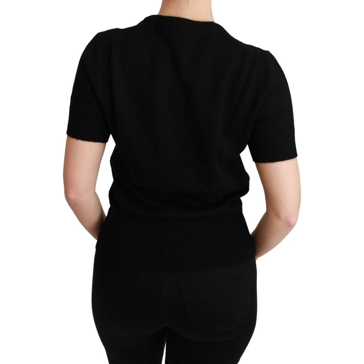 Elegant Black Cashmere Sweater Top