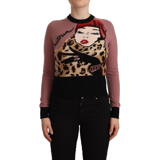 Dolce & Gabbana Pink Cashmere Crewneck Sartoria Pullover Sweater Dolce & Gabbana
