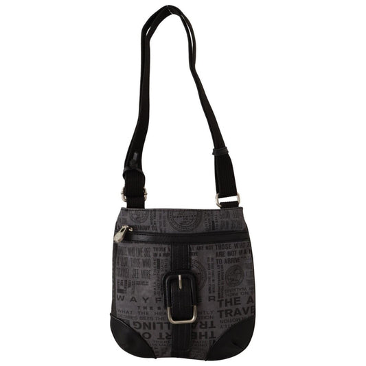 Chic Gray Fabric Crossbody Bag