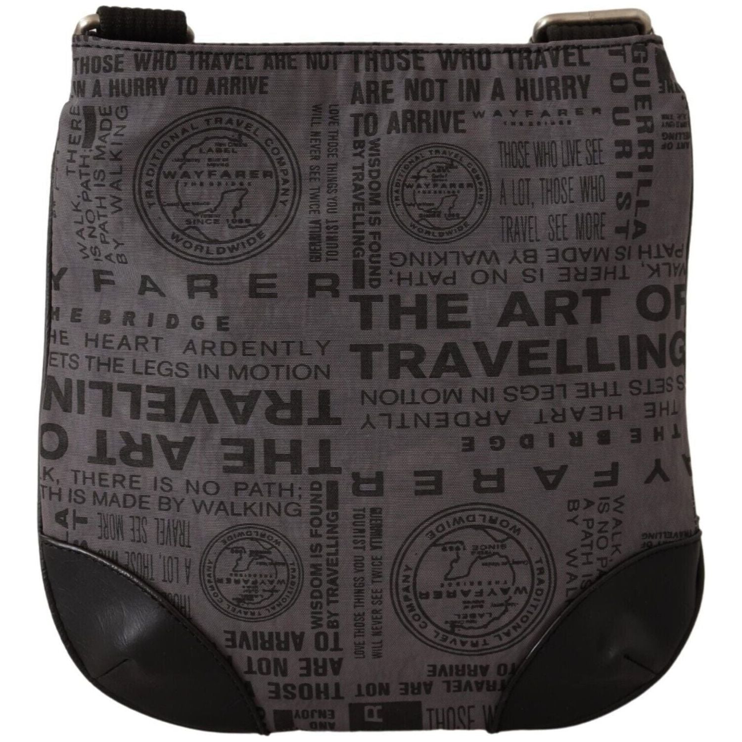 WAYFARER Gray Printed Logo Shoulder Crossbody Purse Bag