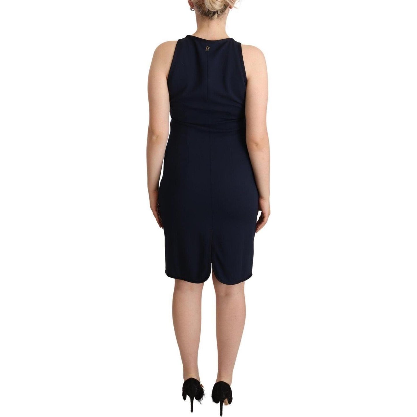 Sleeveless Navy Knee-Length Sheath Dress