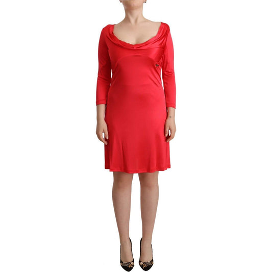 Elegant Red Knee-Length Sheath Dress