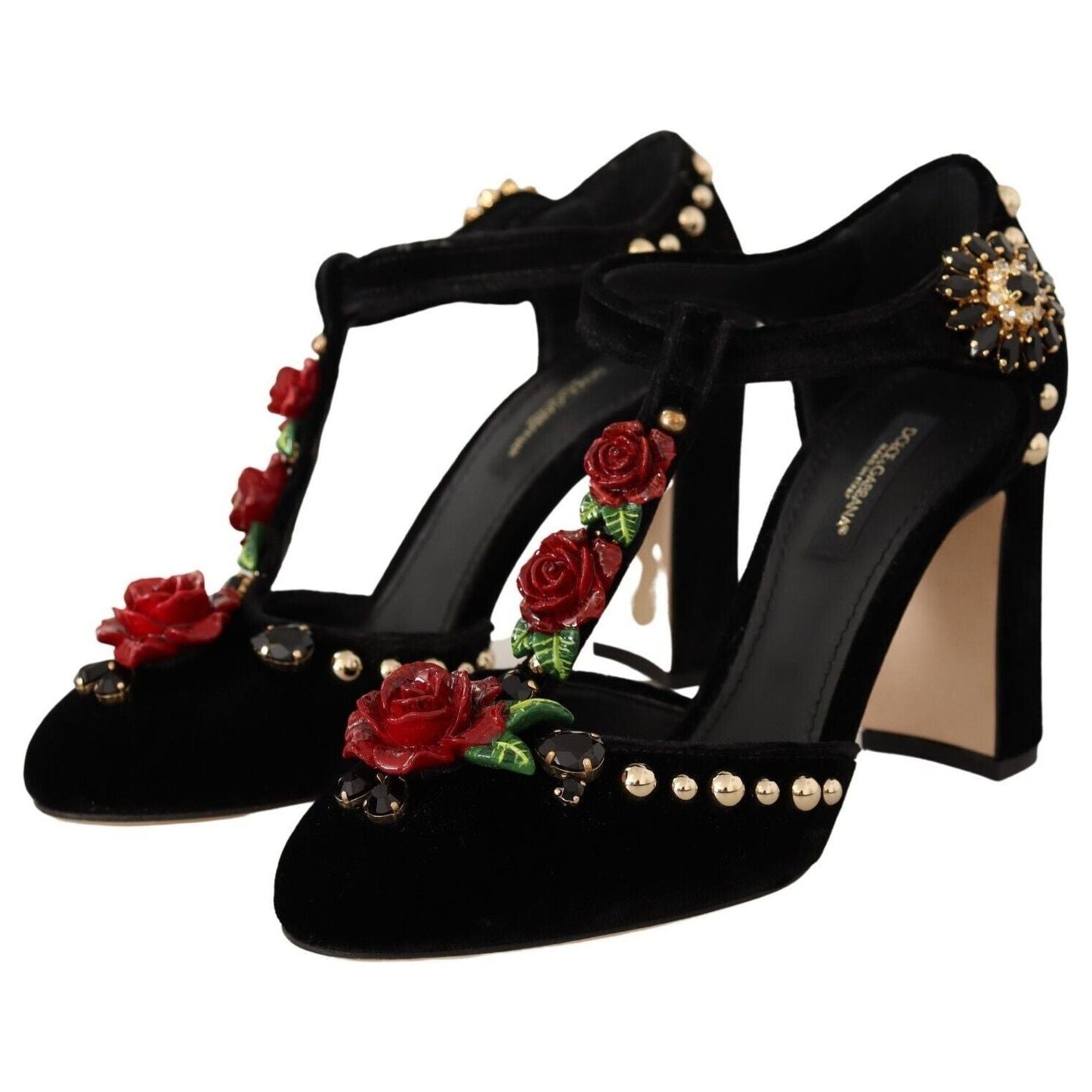 Elegant Velvet T-Strap Mary Jane Pumps