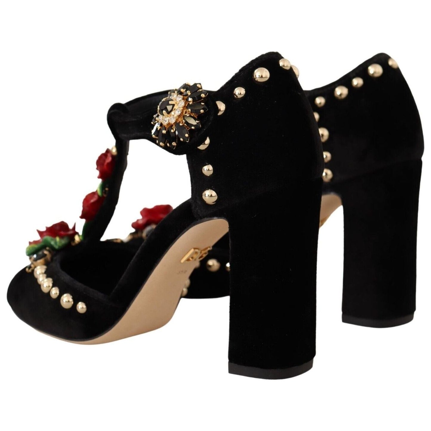 Elegant Velvet T-Strap Mary Jane Pumps