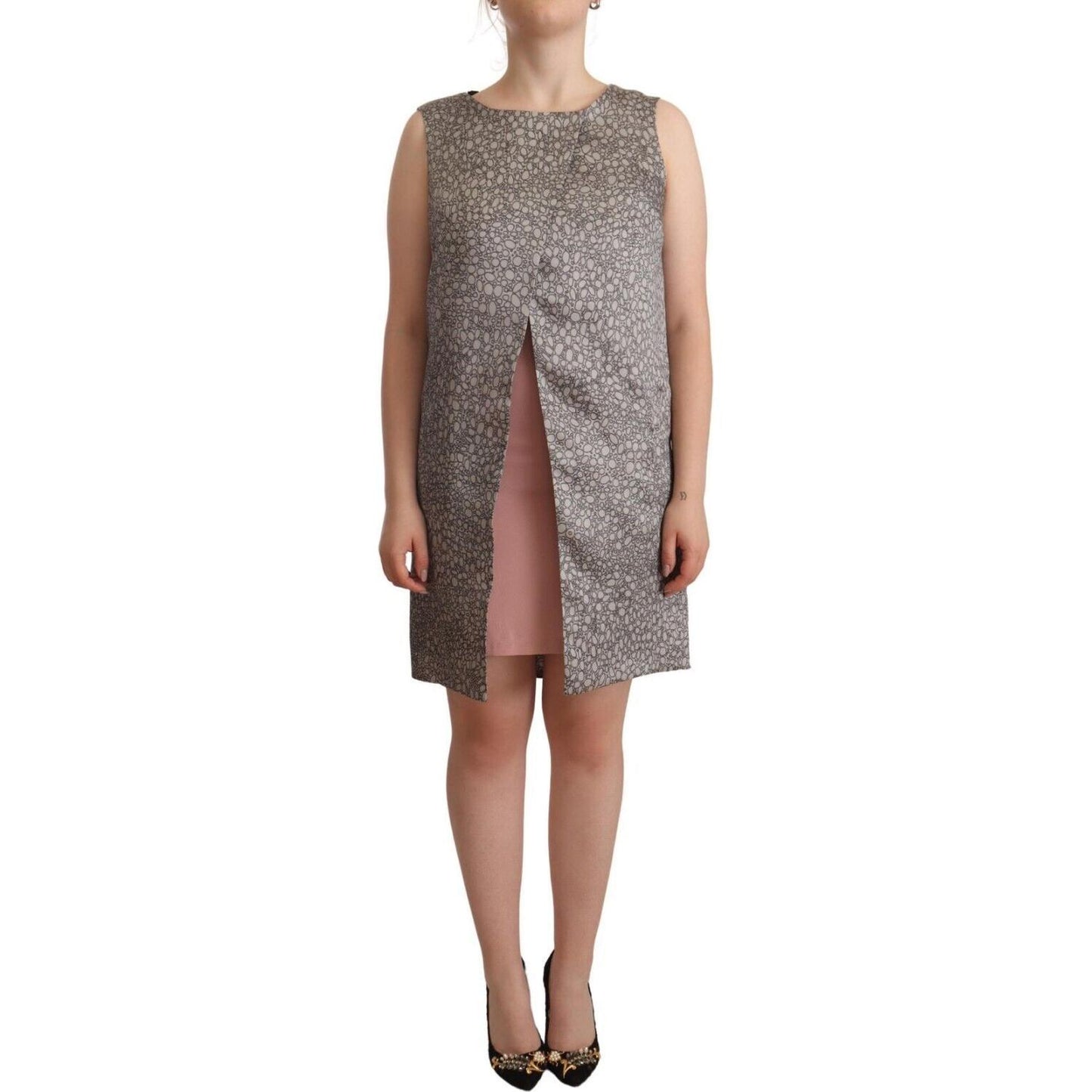 Elegant Silk Shift Dress in Sophisticated Gray