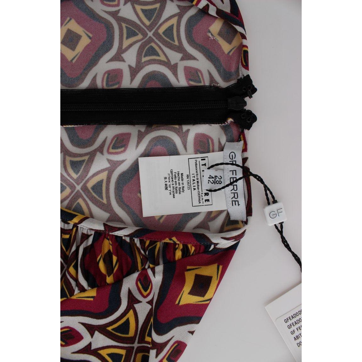 فستان كوكتيل متعدد الألوان من GF Ferre Chic بفتحة رقبة على شكل حرف V