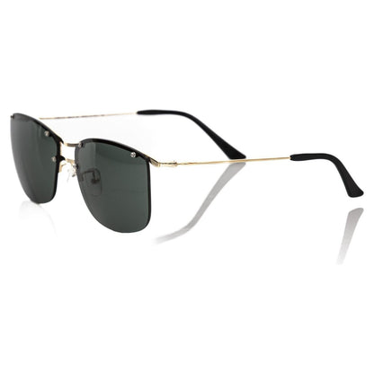 Frankie Morello Black Metallic Fibre Men Sunglasses