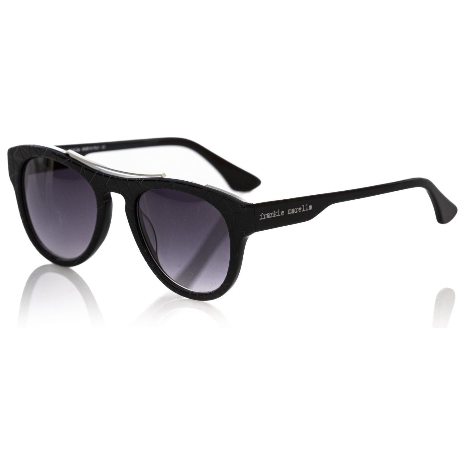 Frankie Morello Black Acetate Men Sunglasses