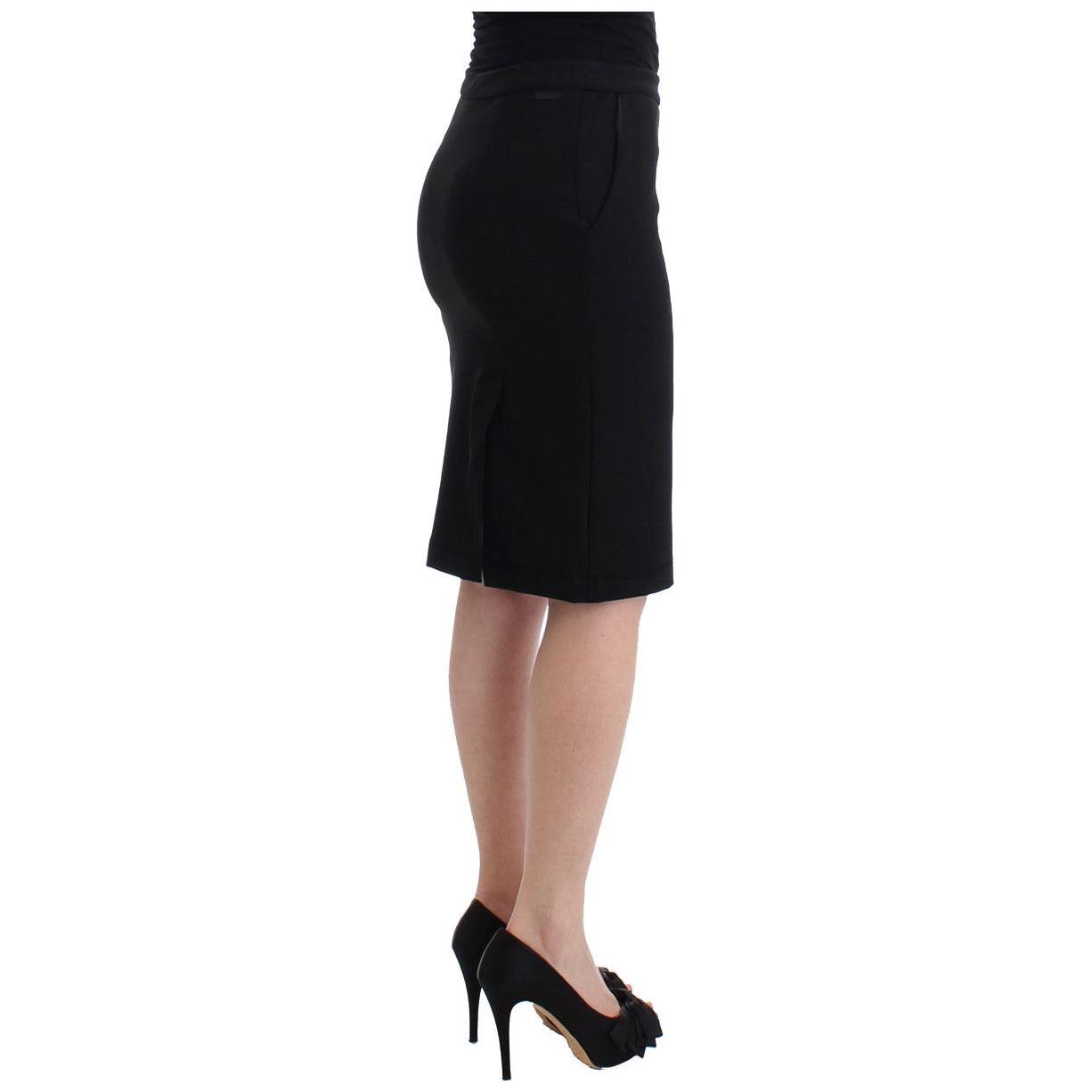 GF Ferre Black Straight Pencil Skirt