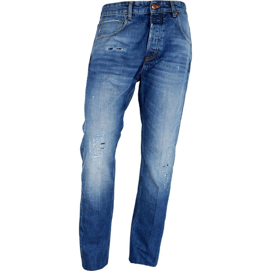 Chic Medium Wash Men's Cotton Jeans