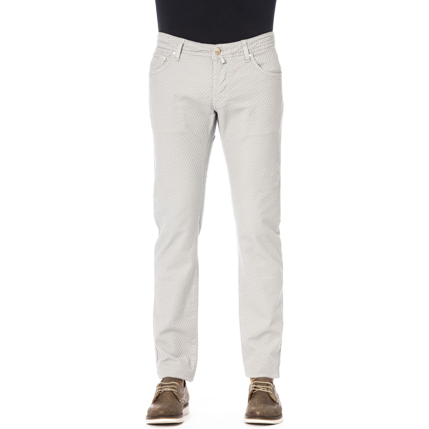 Elegant Gray 5-Pocket Designer Jeans