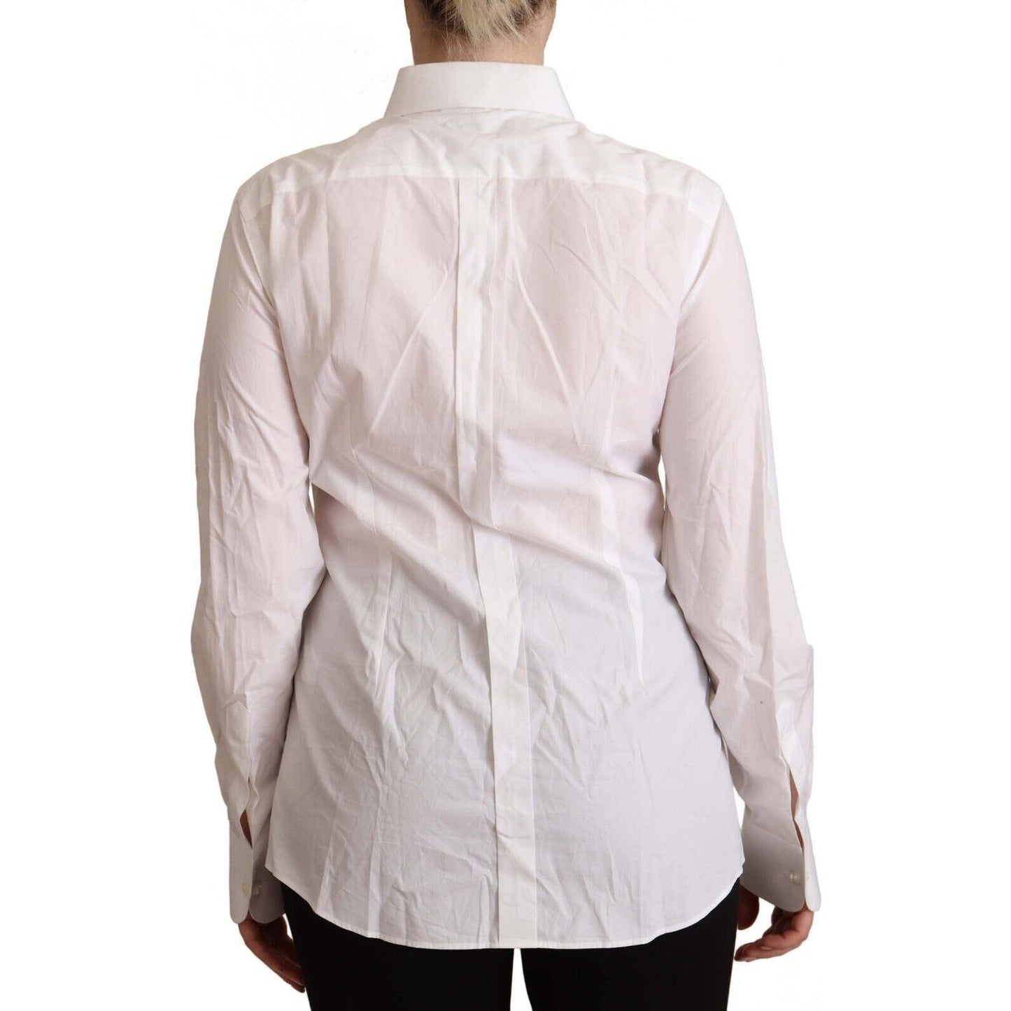 Elegant White Cotton Collared Top