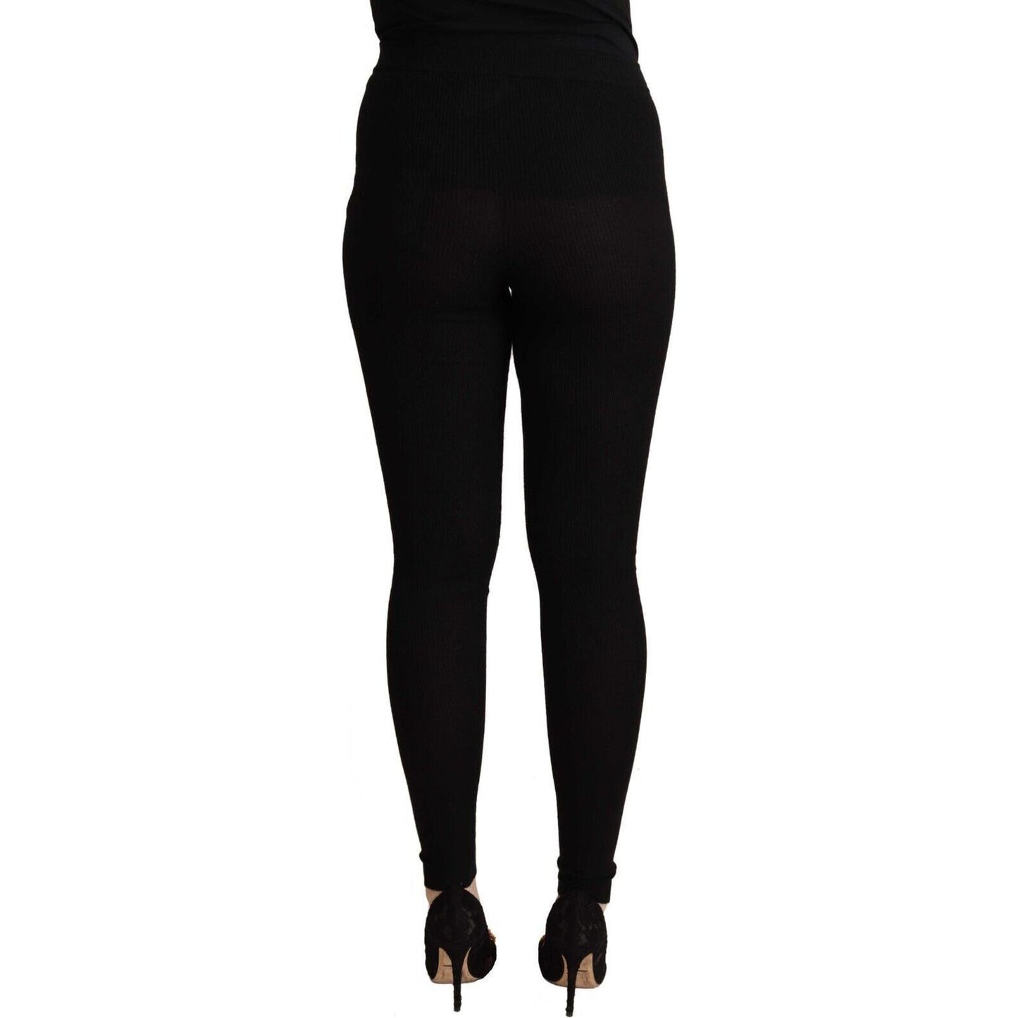 Black High Waist Cashmere Tights Pants