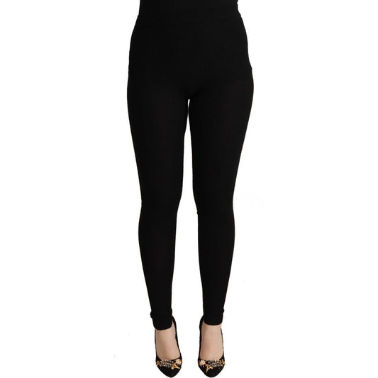 Black High Waist Cashmere Tights Pants