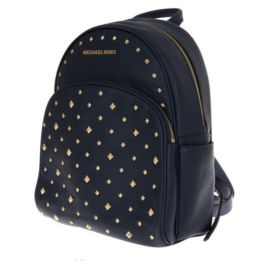 Elegant Leather ABBEY Backpack in Navy Blue