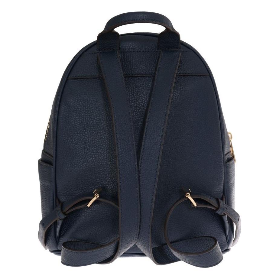 Elegant Leather ABBEY Backpack in Navy Blue