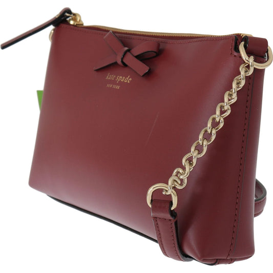 Elegant Bordeaux Leather Crossbody