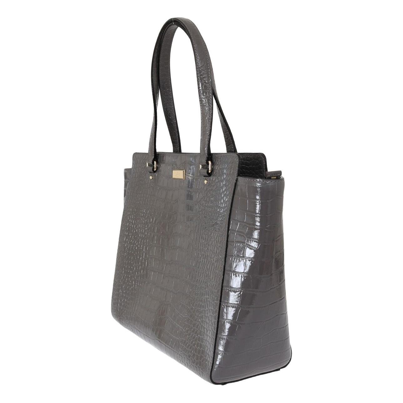 Chic Elissa Gray Leather Handbag