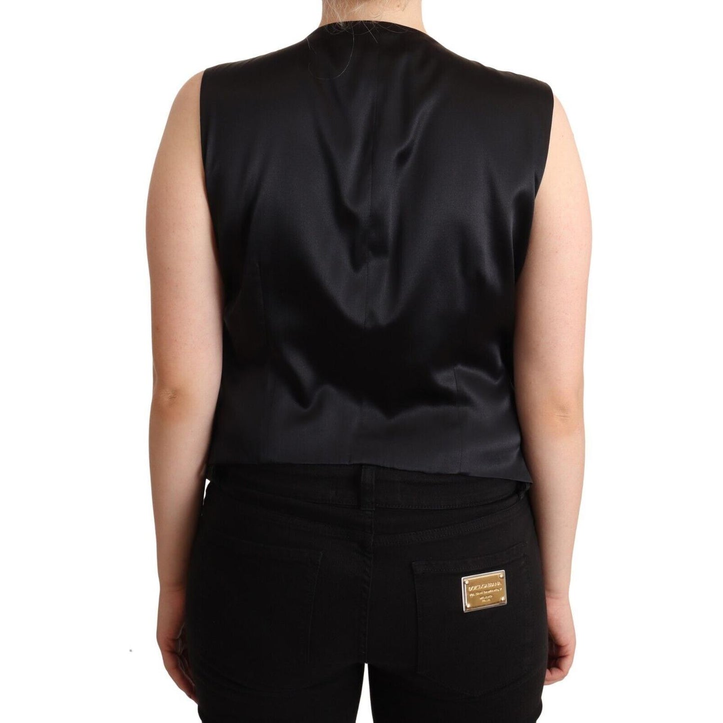 Chic Buttoned Black Waistcoat