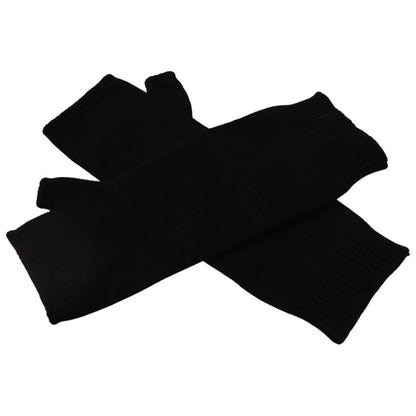 Dolce & Gabbana Black Knitted Fingerless Elbow Length Gloves
