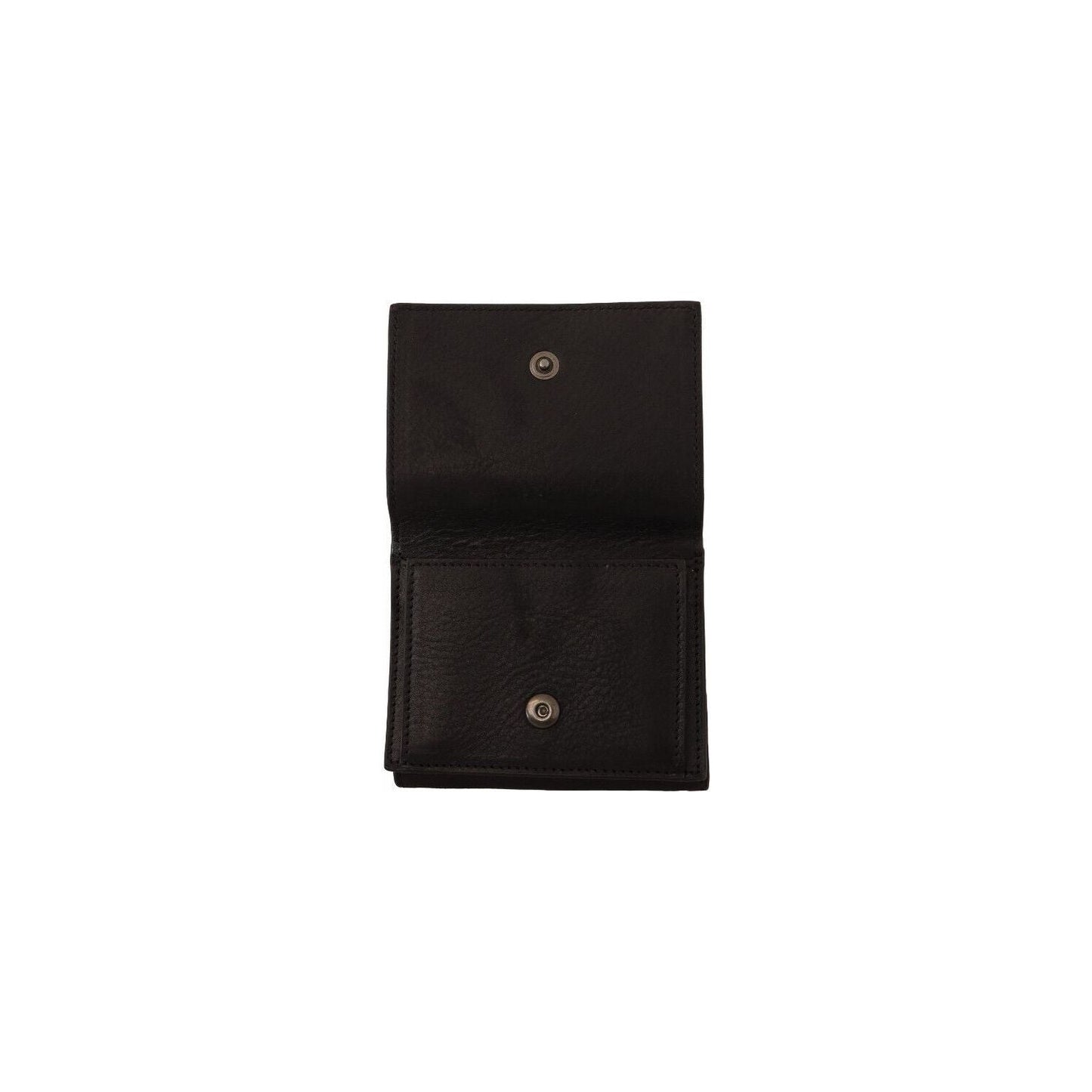 Elegant Black Leather Multi-Kit Trifold Wallet