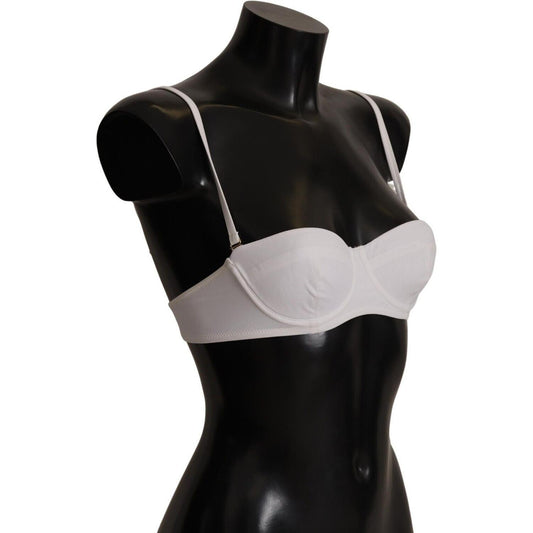 Chic White Nylon Balconette Bra