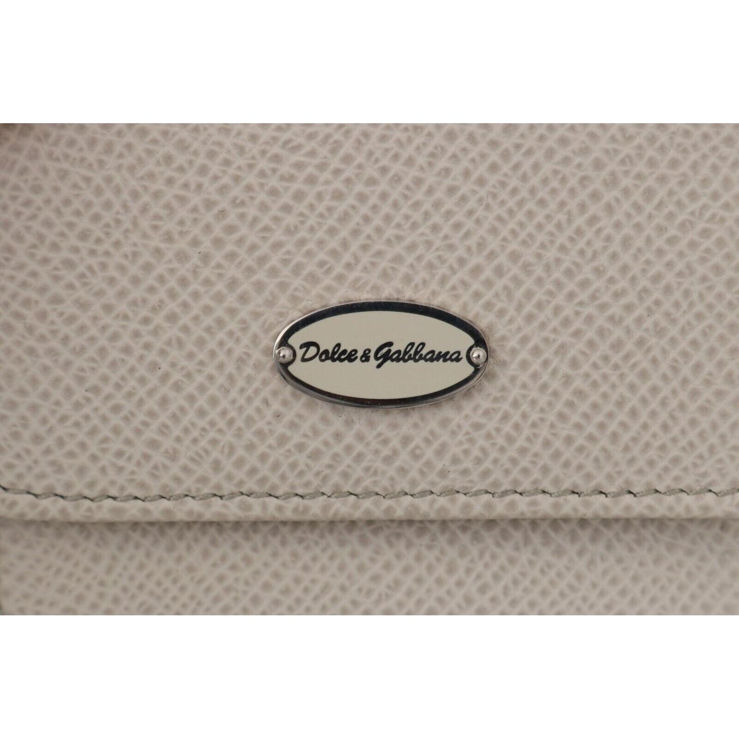 Dolce & Gabbana Chic White Leather Condom Case Wallet Dolce & Gabbana