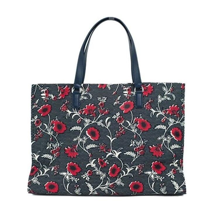 Medium Nylon Retro Batik Print Shoulder Tote Handbag